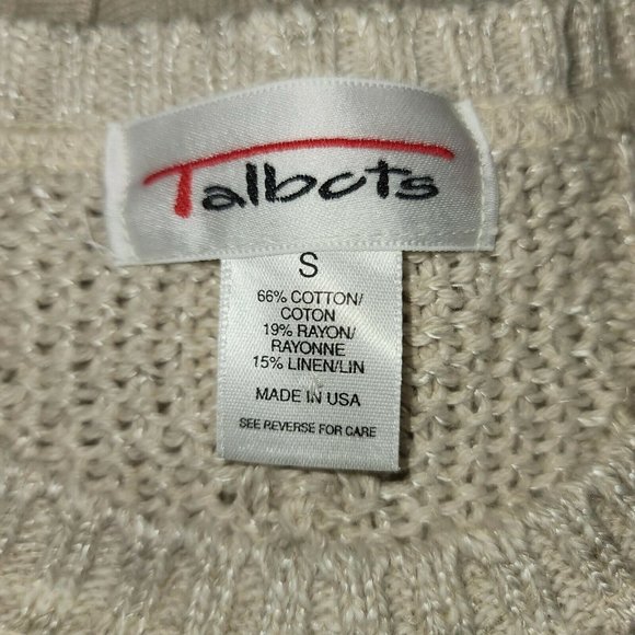 Talbots USA Oversized Sweater Linen Blend Beige - Picture 7 of 7